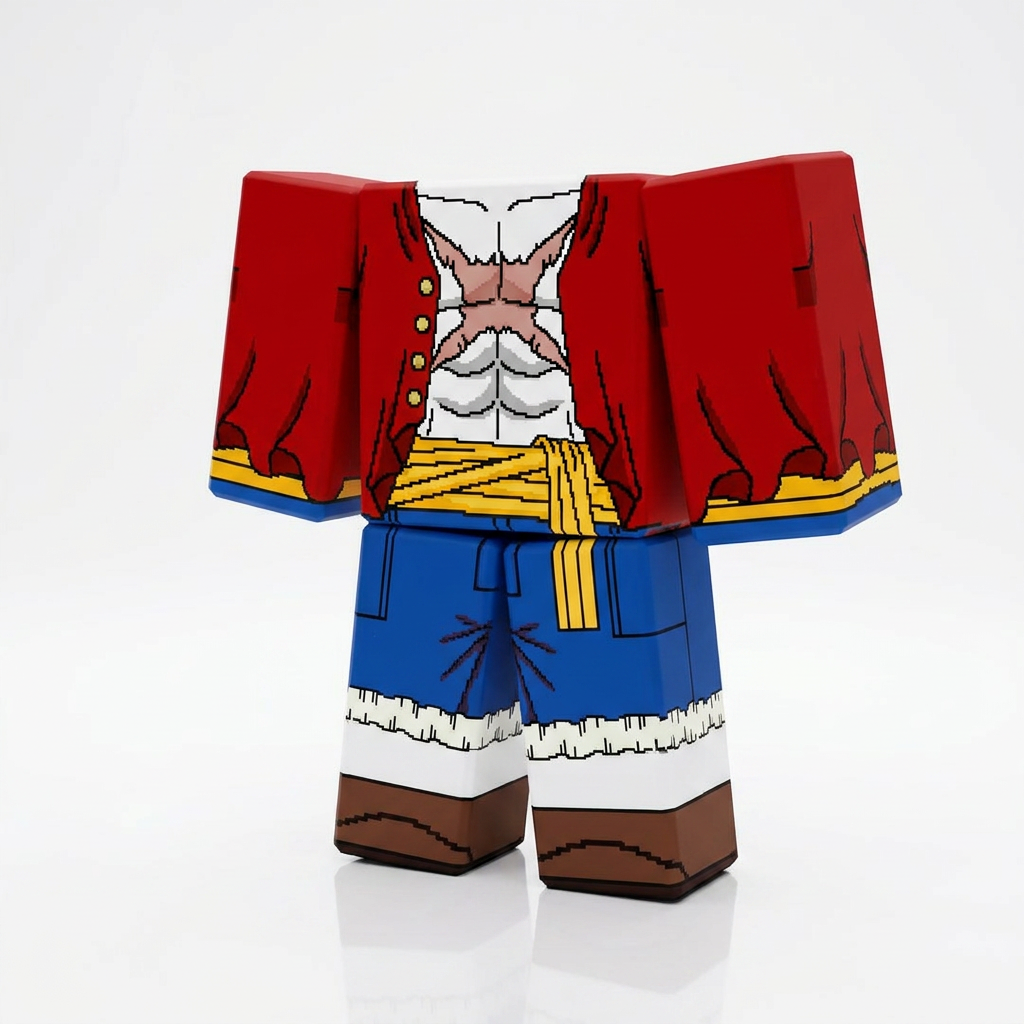 Monkey D. Luffy Roblox Outfit – One Piece Avatar Costume & Shirt Template - View 1