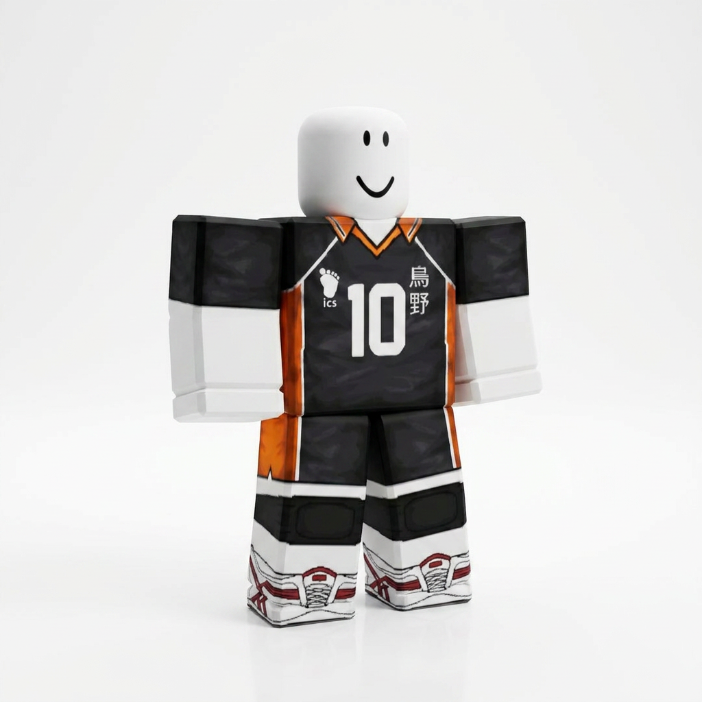 Shoyo Hinata Roblox Outfit – Haikyu!! Avatar Costume & Shirt Template - View 1