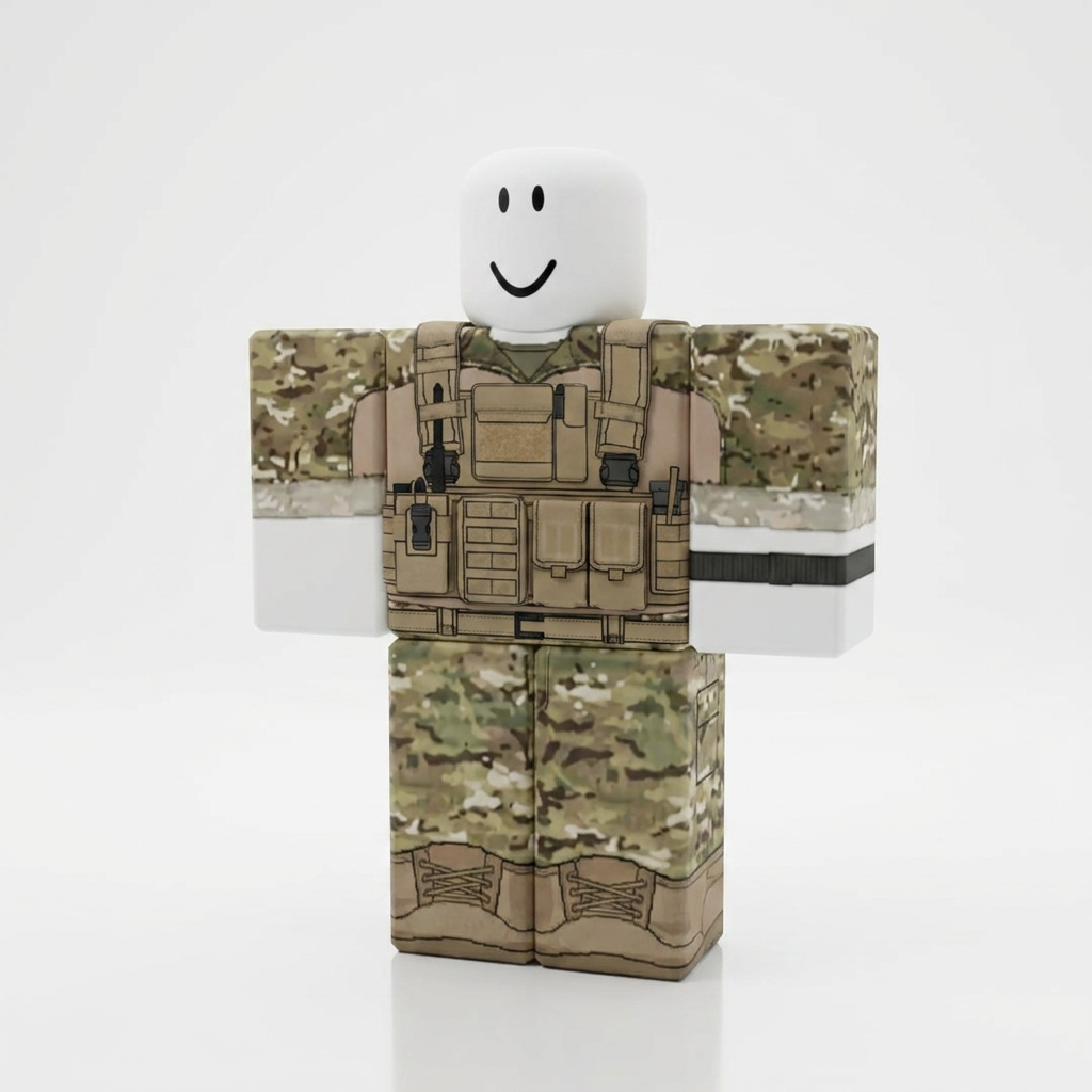 Military Operator Roblox Outfit – Tactical Soldier Avatar Costume & Shirt Template - View 1