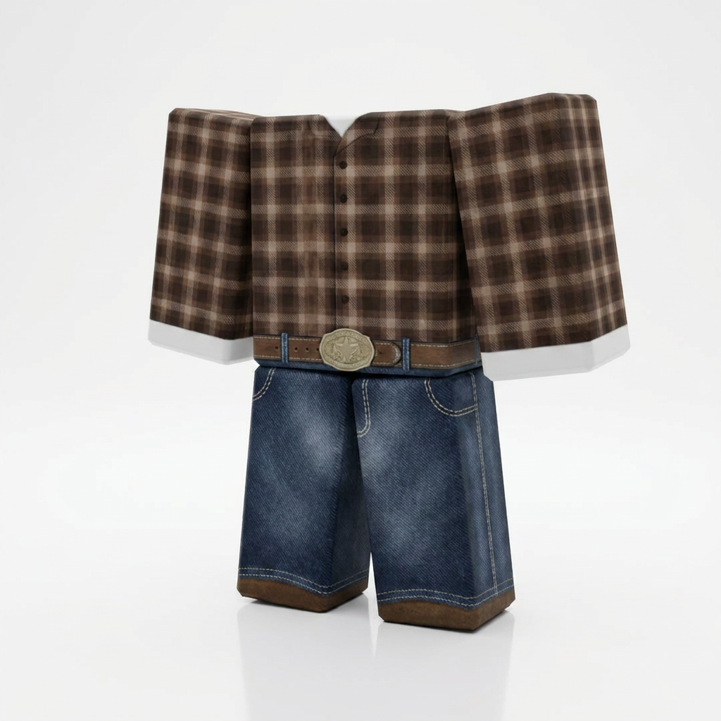 Cowboy Roblox Outfit – Grow a Garden Avatar Costume & Shirt Template - View 1